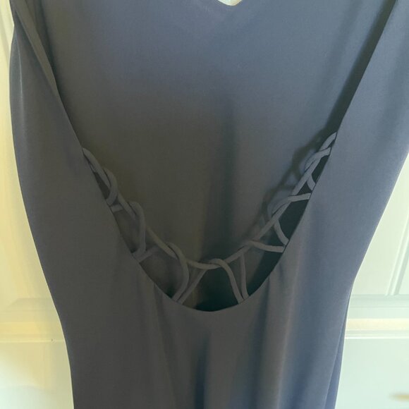 NIKI By Niki Livas Vintage Navy Full Length Low Back Navy Dress - Picture 5 of 6